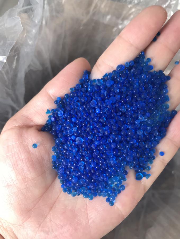 2 4mm 3 5mm Silica Gel Granules , Blue Indicating Silica Gel Desiccant